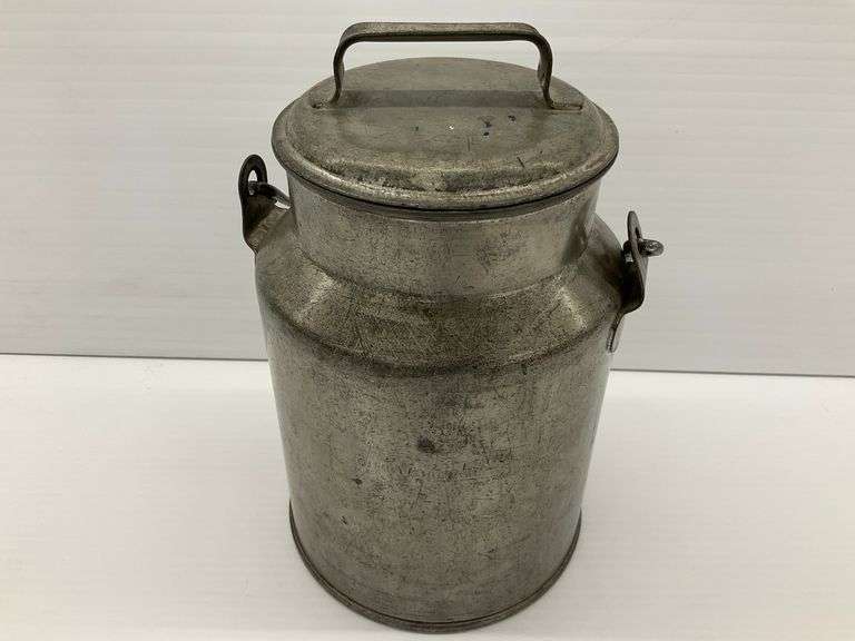 Vintage Metal Cream Can with Lid image