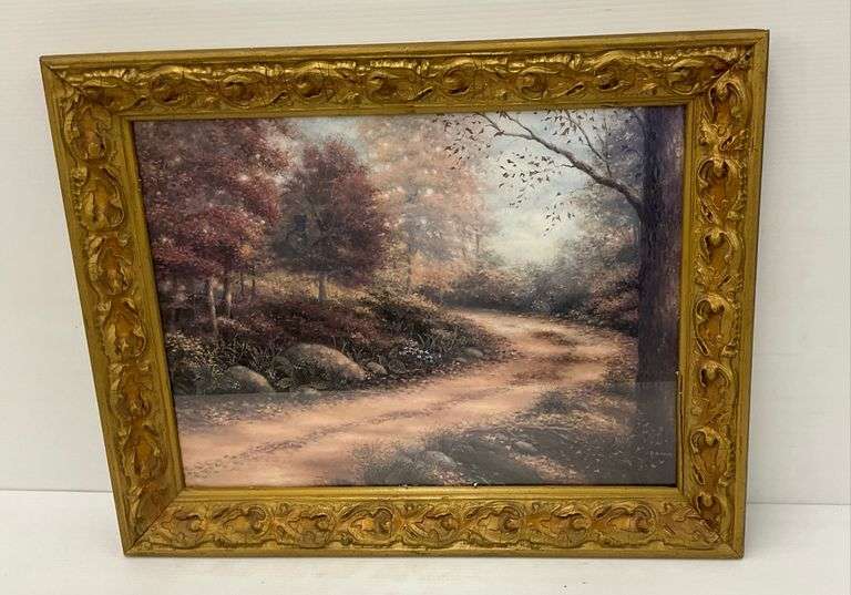 Framed Landscape Print Signed B. Brown image