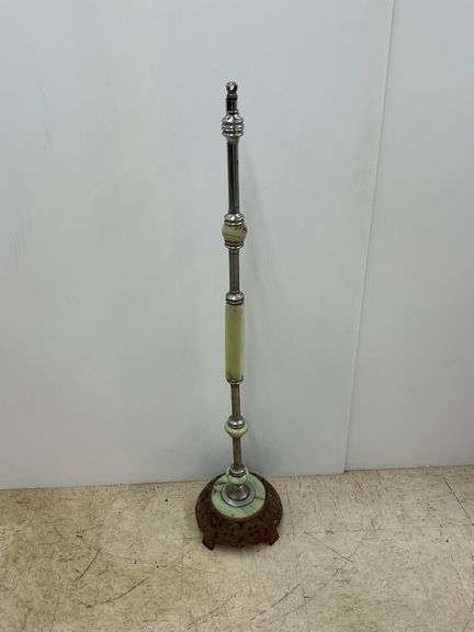 Vintage Floor Lamp Base with Uranium Glass Accents... some rust image
