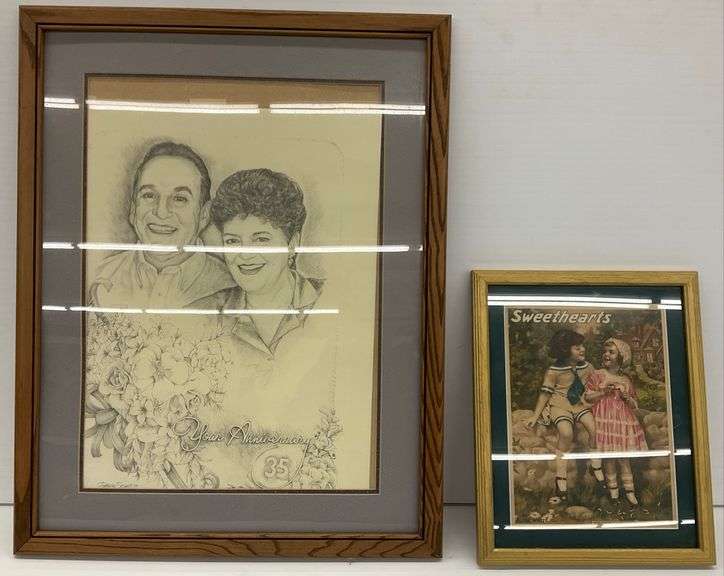 "Sweethearts" Print and Frame with Sketch of Couple image