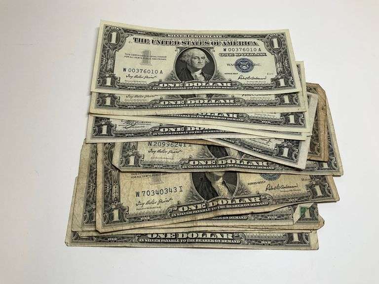 Assorted Lot of Silver Certificate One Dollar Bills - 15 image