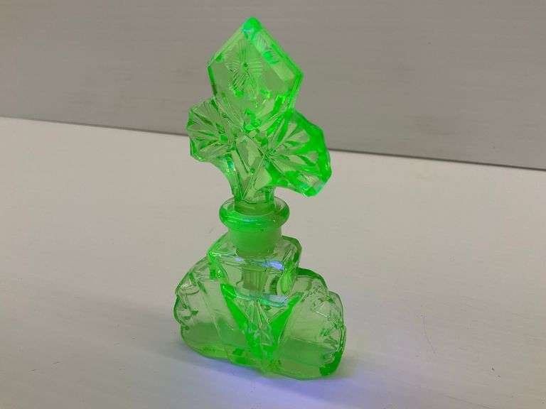 Uranium Glass Perfume Bottle image