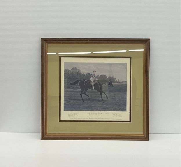 Framed McQueen's Race Winners Horse Print of Signorina image