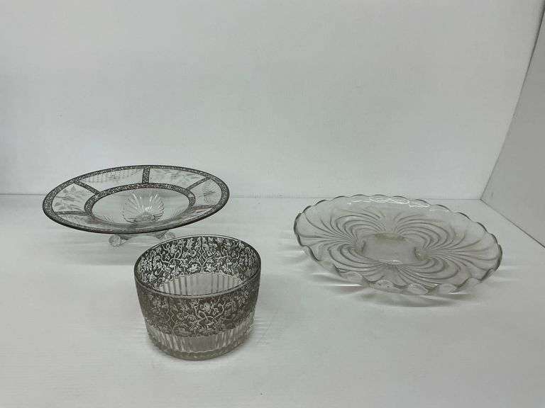 Vintage Glass Bowls and Platter image