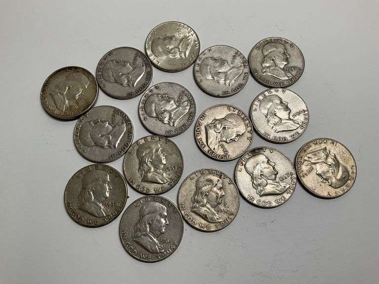 Franklin Half Dollar Coin Lot (15 Coins) image