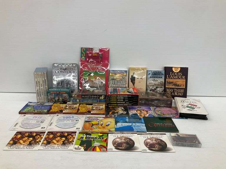 Books, DVDs, CDs, and Cassette Tapes image