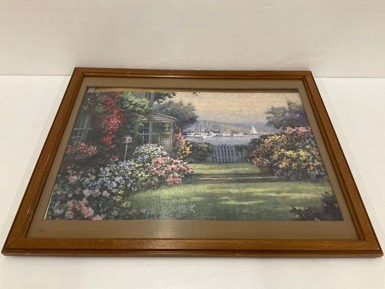 Framed Jigsaw Puzzle of Coastal Garden Scene image