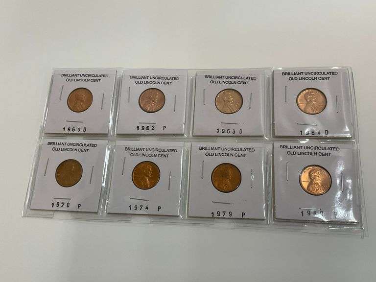 Collection of Eight Uncirculated Lincoln Cents image