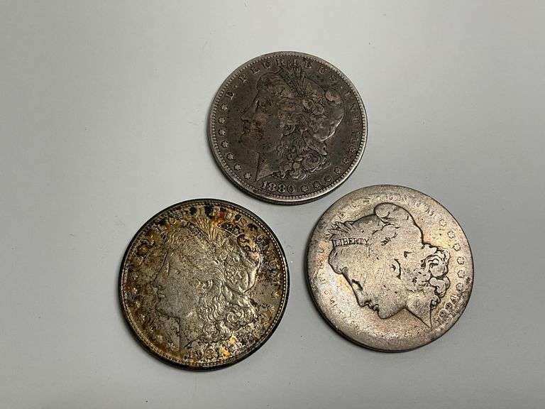 Group of Three Morgan Silver Dollars image