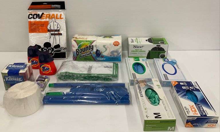 Cleaning and Household Supplies: Tide, Mop, Napkins, Gloves and More image