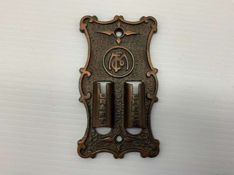 Vintage Cast Iron Stove Damper Control Plate image