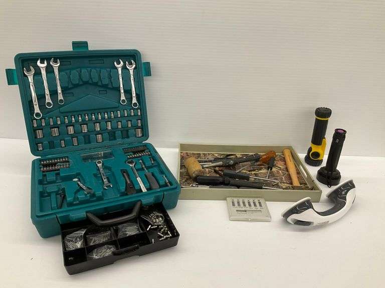Tool Set Assortment with Sockets, Wrenches, Screwdrivers, and Fasteners image