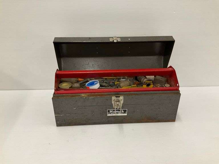 Homak Steel Tool Box with Insert Tray and Tools image