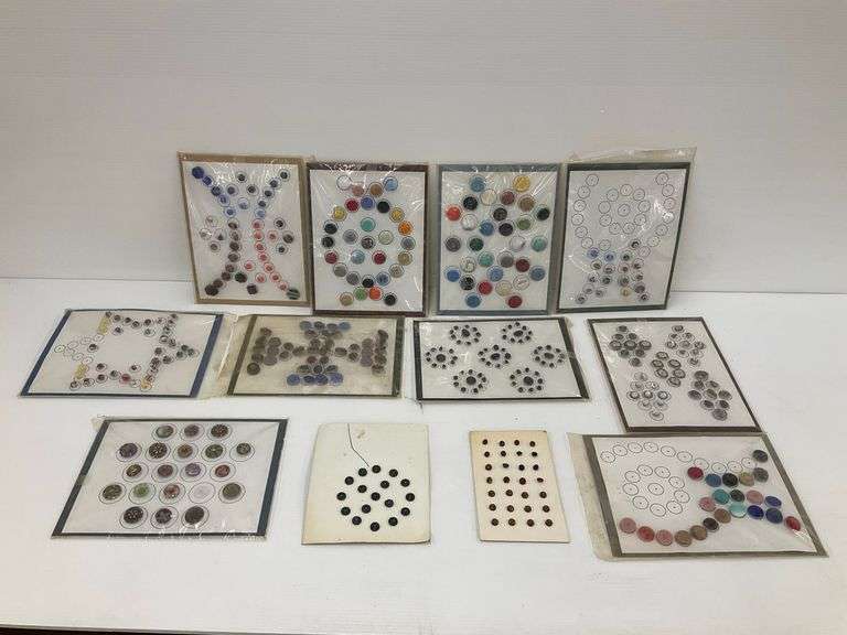 Group of Vintage Buttons Mounted on Cards image