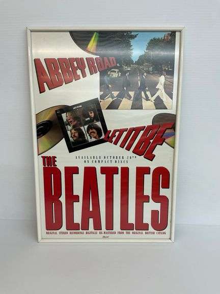Framed The Beatles "Let it Be" and "Abbey Road" Album Promo Poster image