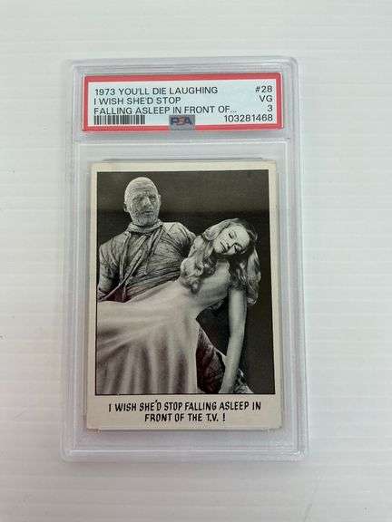 1973 You'll Die Laughing Trading Card #28 - PSA Graded image