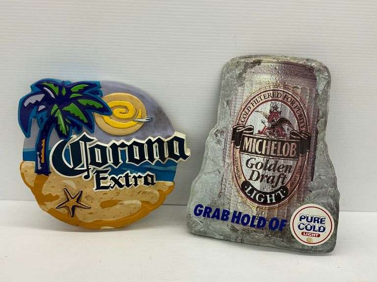 Corona Extra and Michelob Golden Draft Light Beer Signs image