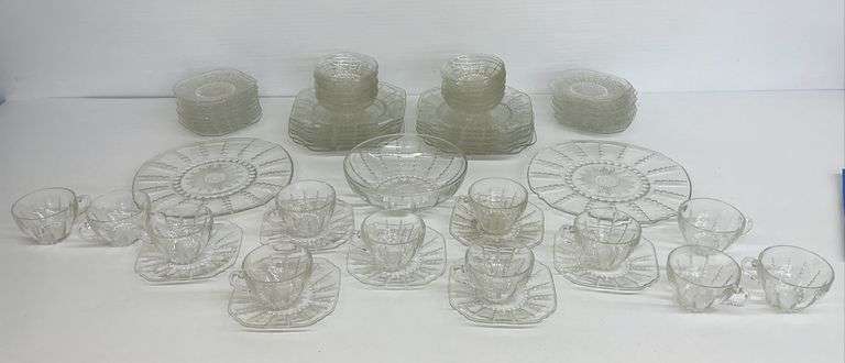 Vintage Federal Glass Columbia Pattern Depression Glass - 63 Pieces image