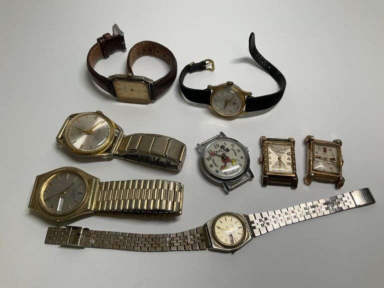 Collection of Assorted Wristwatches - Waltham, Bulova, Mickey Mouse, and More image