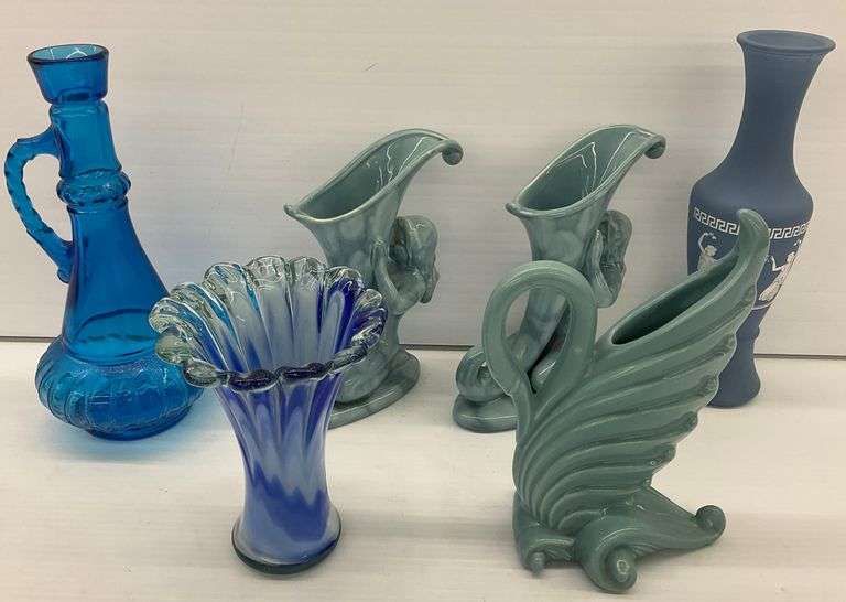 Assorted Decorative Vases and Bottle - Set of Six image