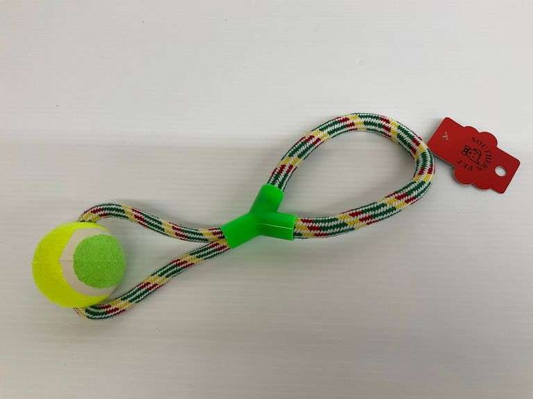 New Southern Pet Tennis Ball Rope Dog Toy image
