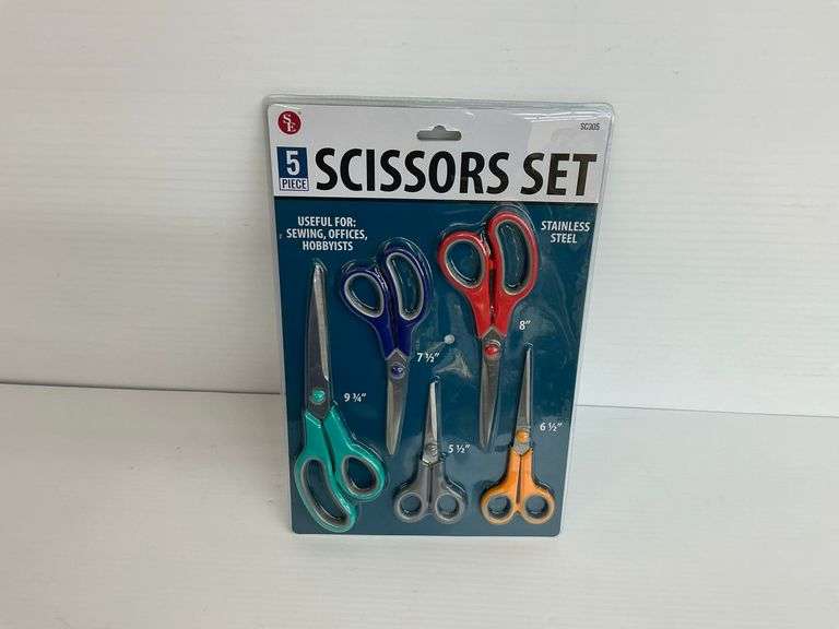 New 5-Piece Scissors Set with Stainless Steel Blades image