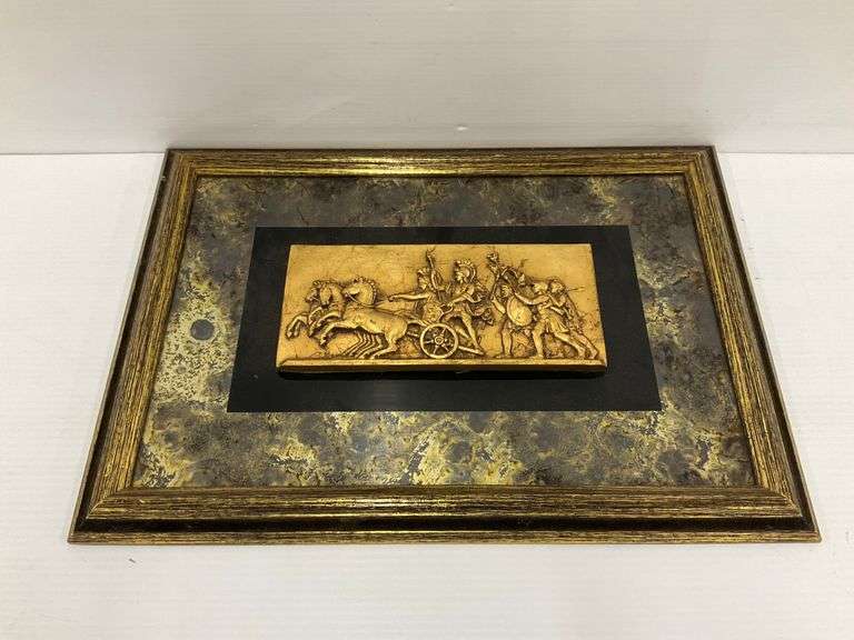 Academy Arts Framed Roman Figures Bas Relief Sculpture image