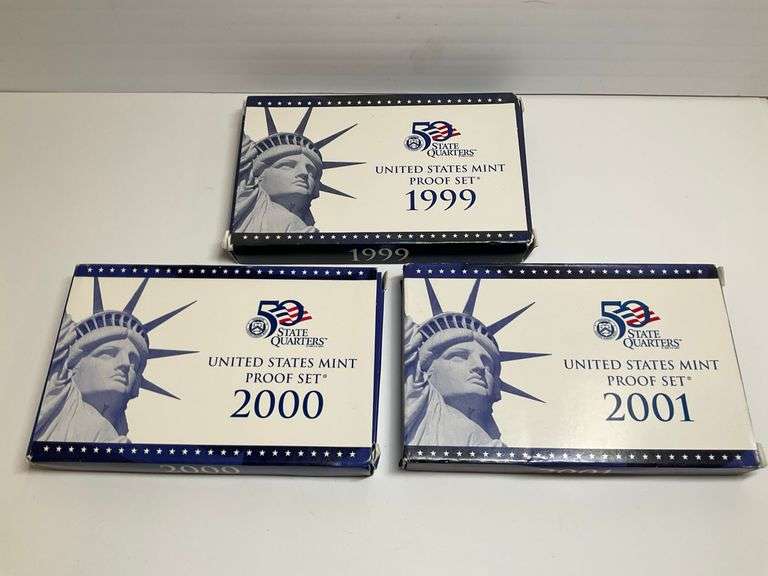 1999-2001 US Mint State Quarters Proof Sets (3 Sets) image