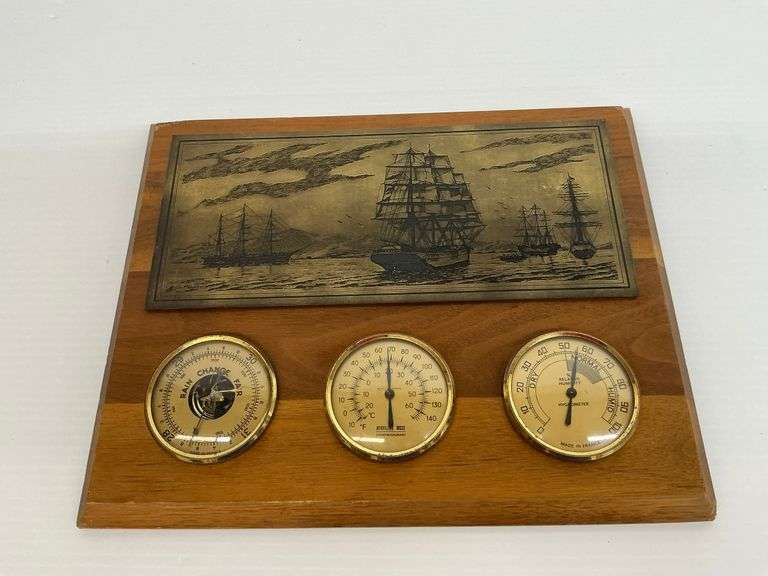 Nautical Themed Weather Station with Thermometer, Barometer and Hygrometer image