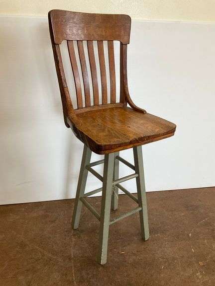 Wooden Bar Stool with Wooden Base image