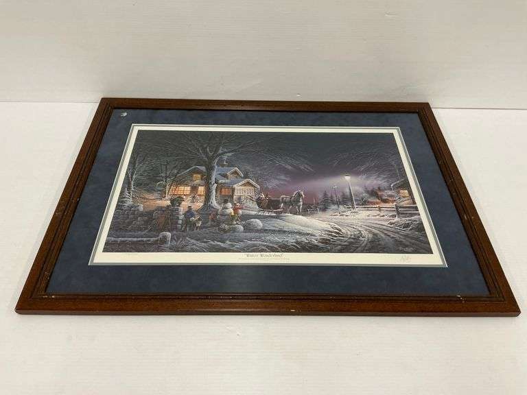Terry Redlin Signed & Numbered Framed Art Print "Winter Wonderland" 1992 image