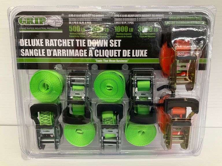 New 6-Piece Grip Deluxe Ratchet Tie Down Set image