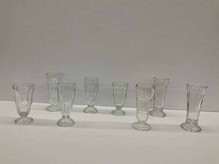 Eight Glass Soda Fountain Sundae Glasses image