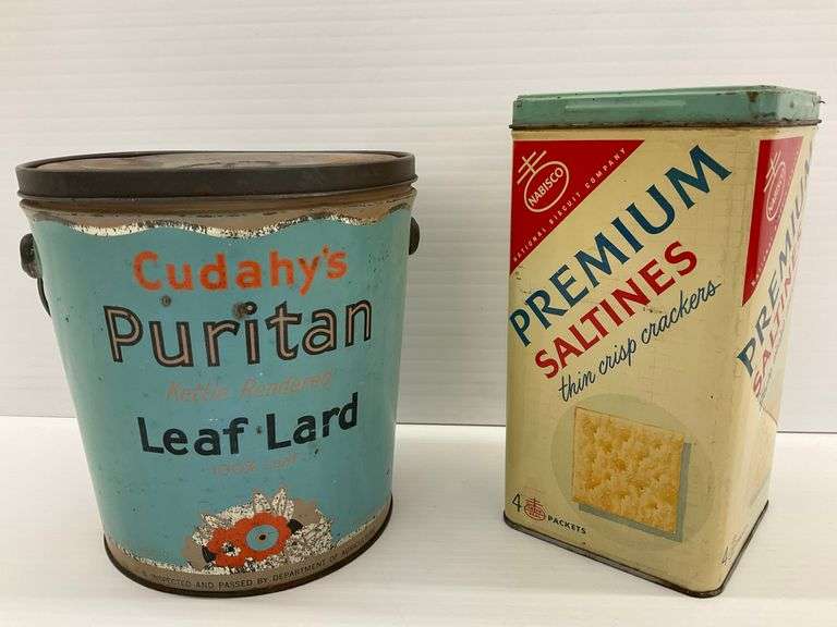 Collectible Nabisco Premium Saltines Tin & Cudahy's Puritan Lard Tin image
