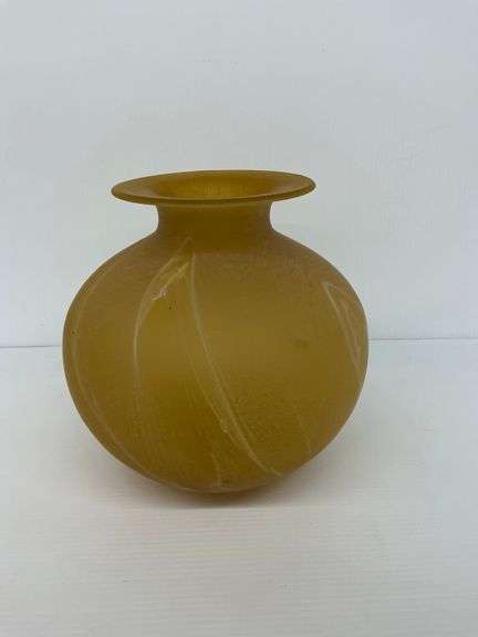 Amber Tinted Art Glass Vase image