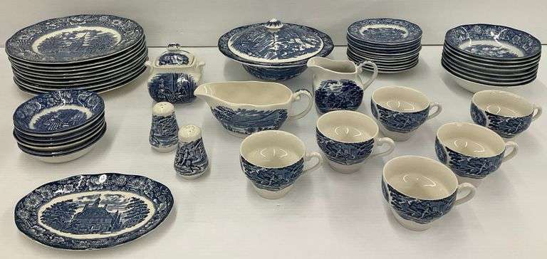 Liberty Blue Historic Colonial Scenes Dinnerware Set image