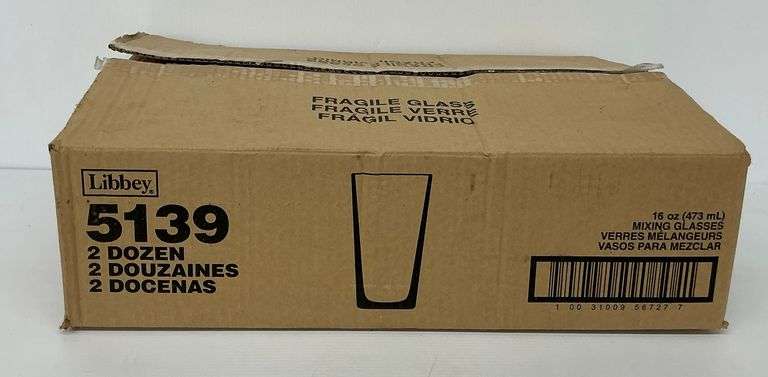 Box of 24 Wisconsin Brewing Co. Badger Club Beer Mixing Glasses Libbey 5139 image