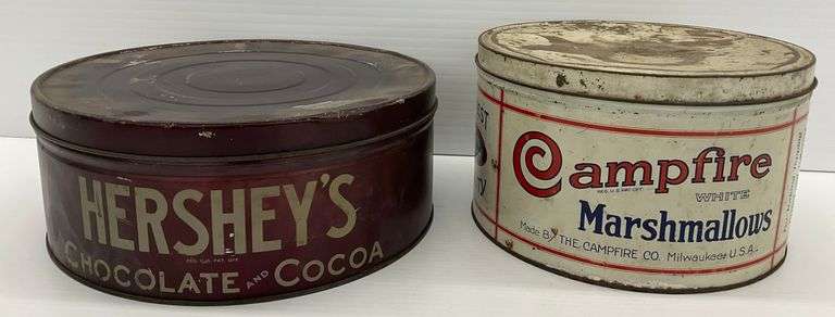 Hershey's Chocolate and Cocoa Tin & Campfire Marshmallows Tin image
