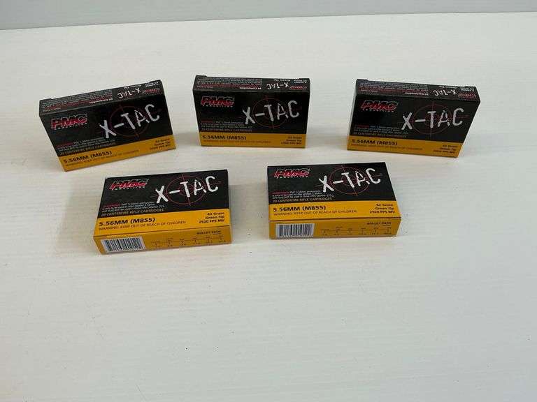 New PMC X-TAC 5.56mm (M855) Ammunition - Five 20 Round Boxes image