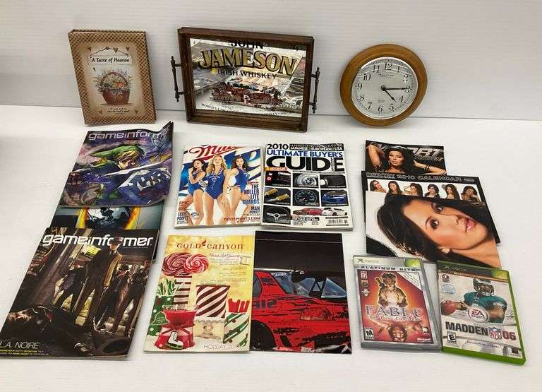 John Jameson Tray, Magazines, Game Informer, Calendars, Cookbook & Video Games image