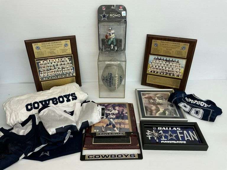 Dallas Cowboys Memorabilia Collection: Jerseys, Signed Photos, Romo Figure & More image