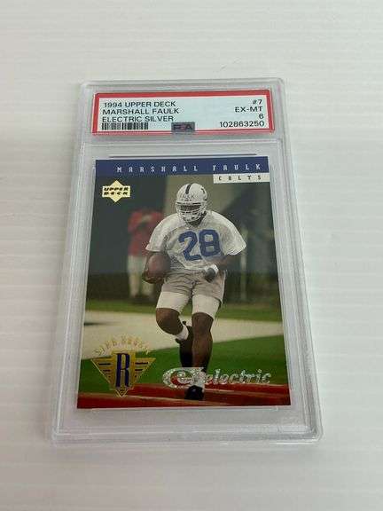 1994 Upper Deck Marshall Faulk Electric Silver PSA  Graded Card image
