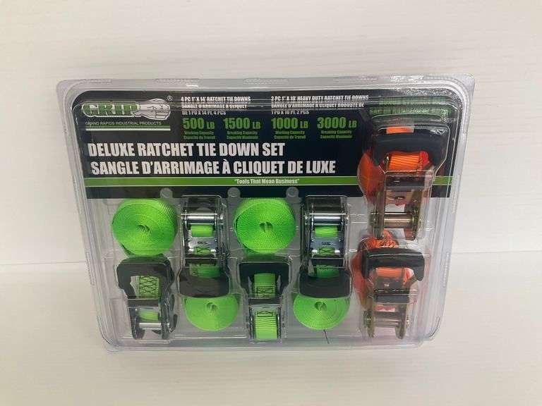 New Grip Deluxe Ratchet Tie Down Set - 4 x 14ft & 2 x 10ft image