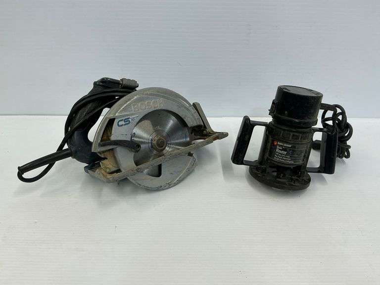Bosch CS10 Circular Saw and Black & Decker Router...both power on image