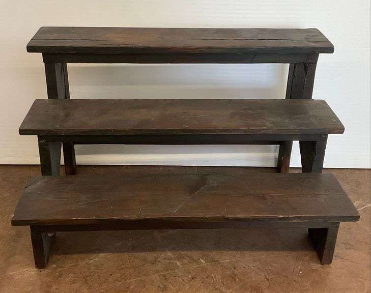 Rustic Wooden Three Step Stand image