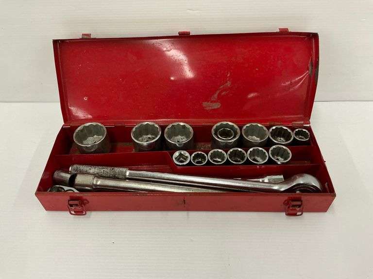 Socket Set with Red Metal Case image