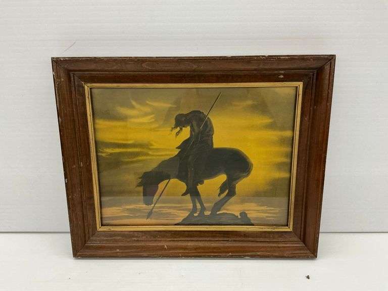 Framed 'End of the Trail' Native American Print image