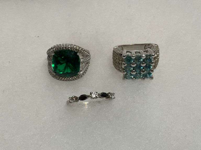 Three Ladies' Fashion Rings with Stones image