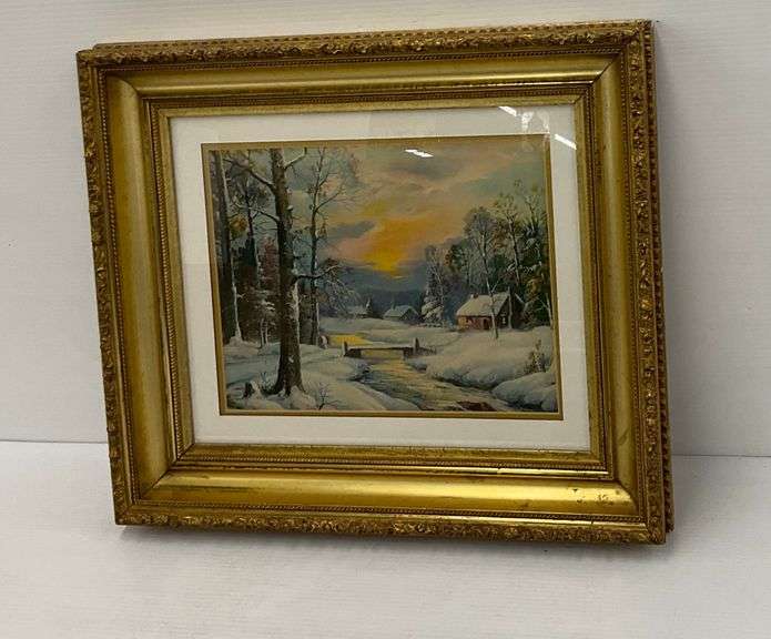 Framed Winter Landscape Print image