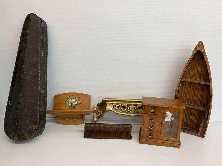 Home Decor: Shelf, Jewelry Box, Boat Shelf, Violin Case, and Key Holder image